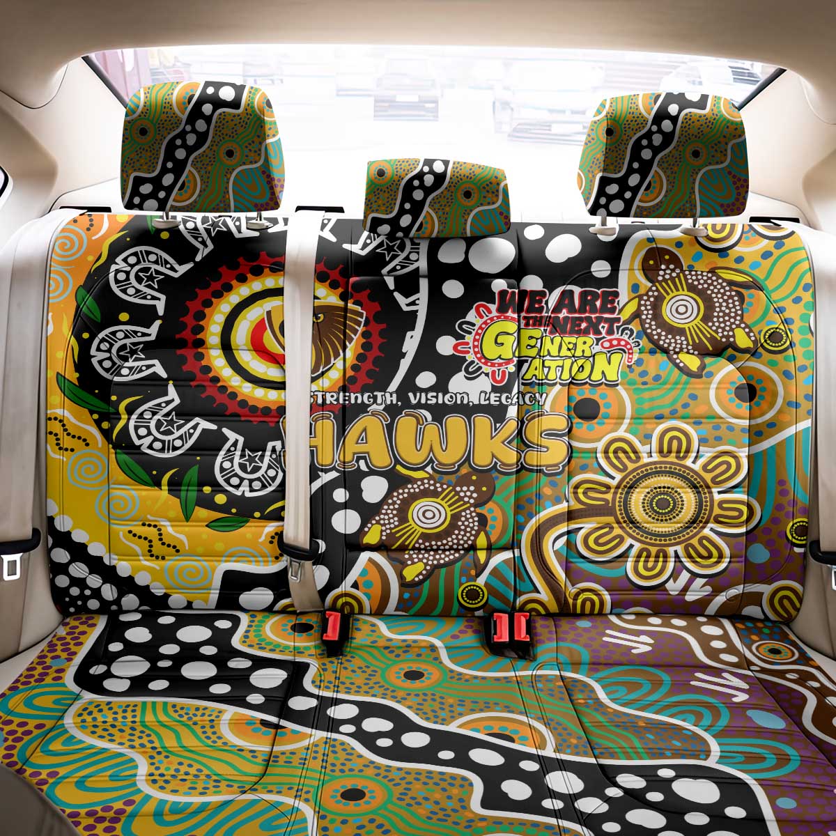 Hawks AFL Celebrating 50 Years of Naidoc Back Car Seat Cover NAIDOC Week 2025 Aboriginal