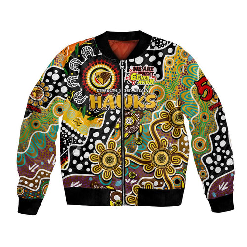 Personalised Hawks AFL Celebrating 50 Years of Naidoc Bomber Jacket NAIDOC Week 2025 Aboriginal