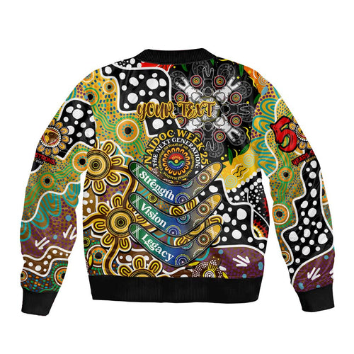 Personalised Hawks AFL Celebrating 50 Years of Naidoc Bomber Jacket NAIDOC Week 2025 Aboriginal