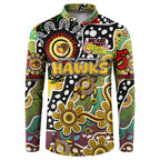 Personalised Hawks AFL Celebrating 50 Years of Naidoc Button Sweatshirt NAIDOC Week 2025 Aboriginal