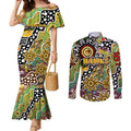Personalised Hawks AFL Celebrating 50 Years of Naidoc Couples Matching Mermaid Dress and Long Sleeve Button Shirt NAIDOC Week 2025 Aboriginal