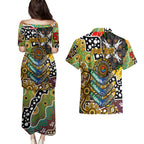 Personalised Hawks AFL Celebrating 50 Years of Naidoc Couples Matching Puletasi and Hawaiian Shirt NAIDOC Week 2025 Aboriginal