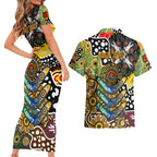 Personalised Hawks AFL Celebrating 50 Years of Naidoc Couples Matching Short Sleeve Bodycon Dress and Hawaiian Shirt NAIDOC Week 2025 Aboriginal
