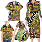 Personalised Hawks AFL Celebrating 50 Years of Naidoc Family Matching Long Sleeve Bodycon Dress and Hawaiian Shirt NAIDOC Week 2025 Aboriginal