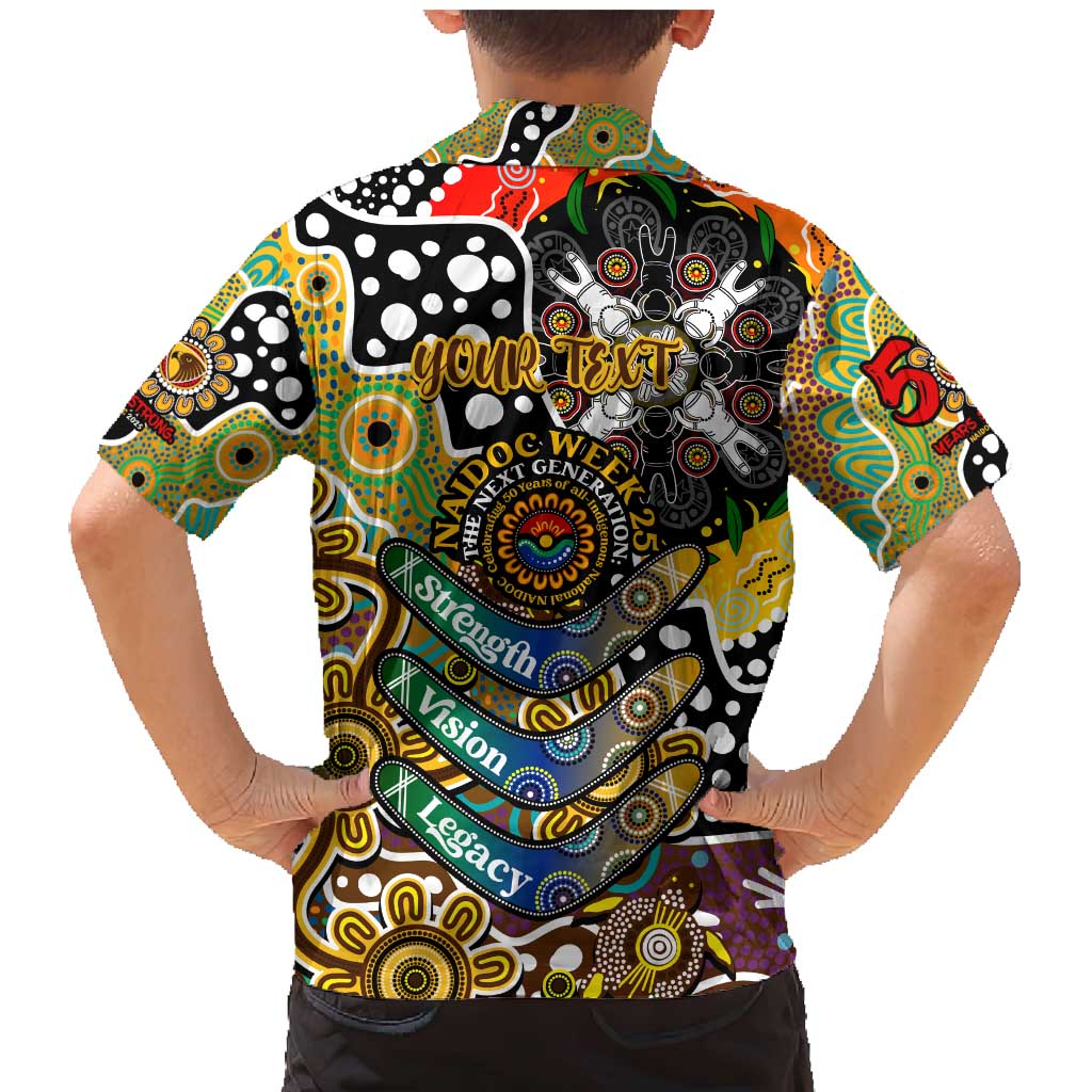 Personalised Hawks AFL Celebrating 50 Years of Naidoc Family Matching Mermaid Dress and Hawaiian Shirt NAIDOC Week 2025 Aboriginal