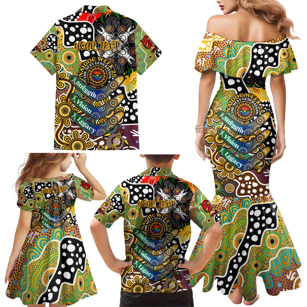 Personalised Hawks AFL Celebrating 50 Years of Naidoc Family Matching Mermaid Dress and Hawaiian Shirt NAIDOC Week 2025 Aboriginal