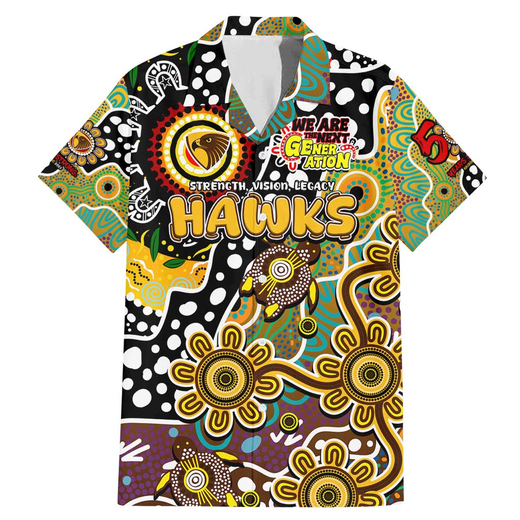 Personalised Hawks AFL Celebrating 50 Years of Naidoc Family Matching Mermaid Dress and Hawaiian Shirt NAIDOC Week 2025 Aboriginal