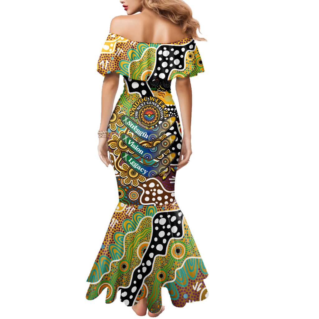 Personalised Hawks AFL Celebrating 50 Years of Naidoc Family Matching Mermaid Dress and Hawaiian Shirt NAIDOC Week 2025 Aboriginal