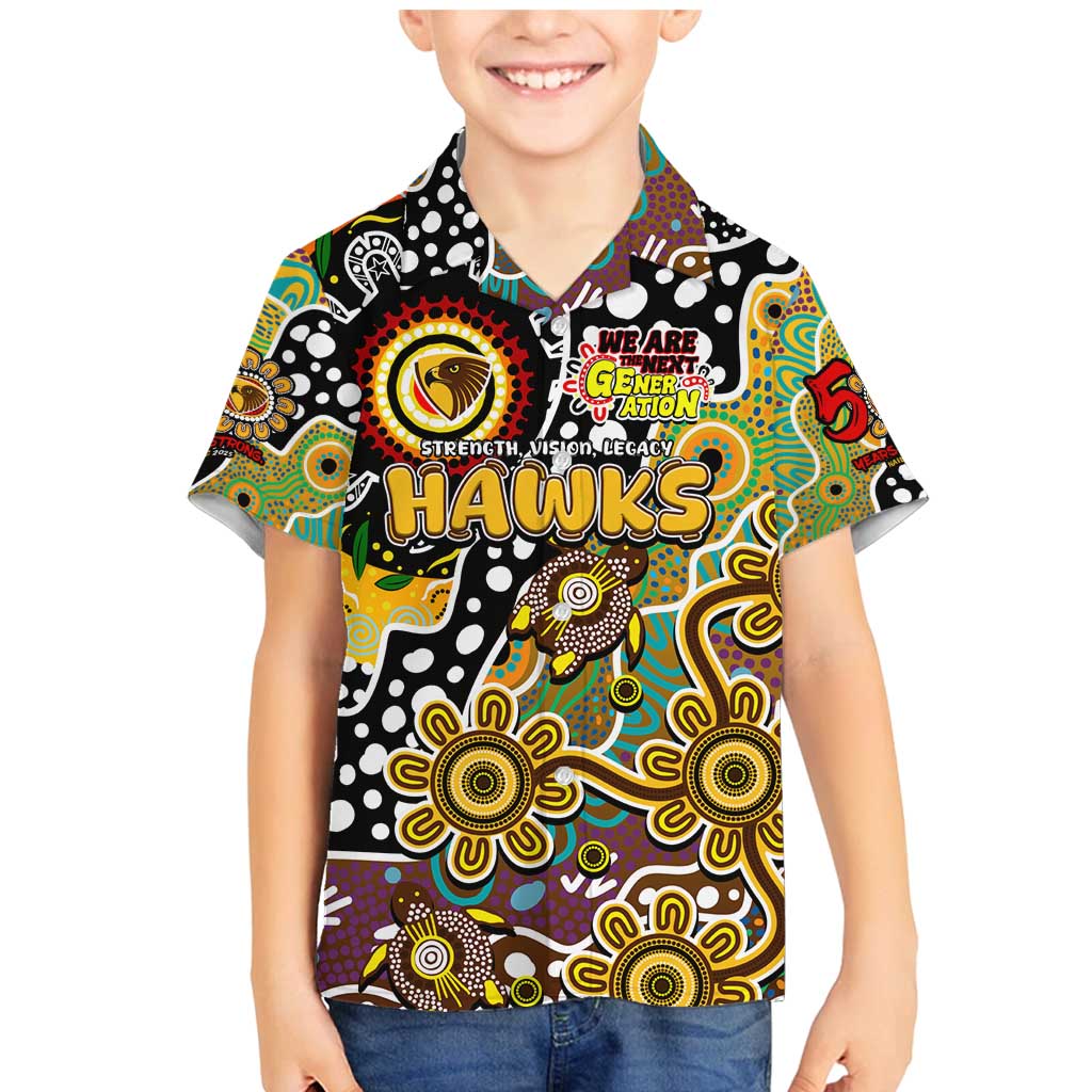 Personalised Hawks AFL Celebrating 50 Years of Naidoc Family Matching Mermaid Dress and Hawaiian Shirt NAIDOC Week 2025 Aboriginal