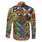 Personalised Hawks AFL Celebrating 50 Years of Naidoc Family Matching Off The Shoulder Long Sleeve Dress and Hawaiian Shirt NAIDOC Week 2025 Aboriginal