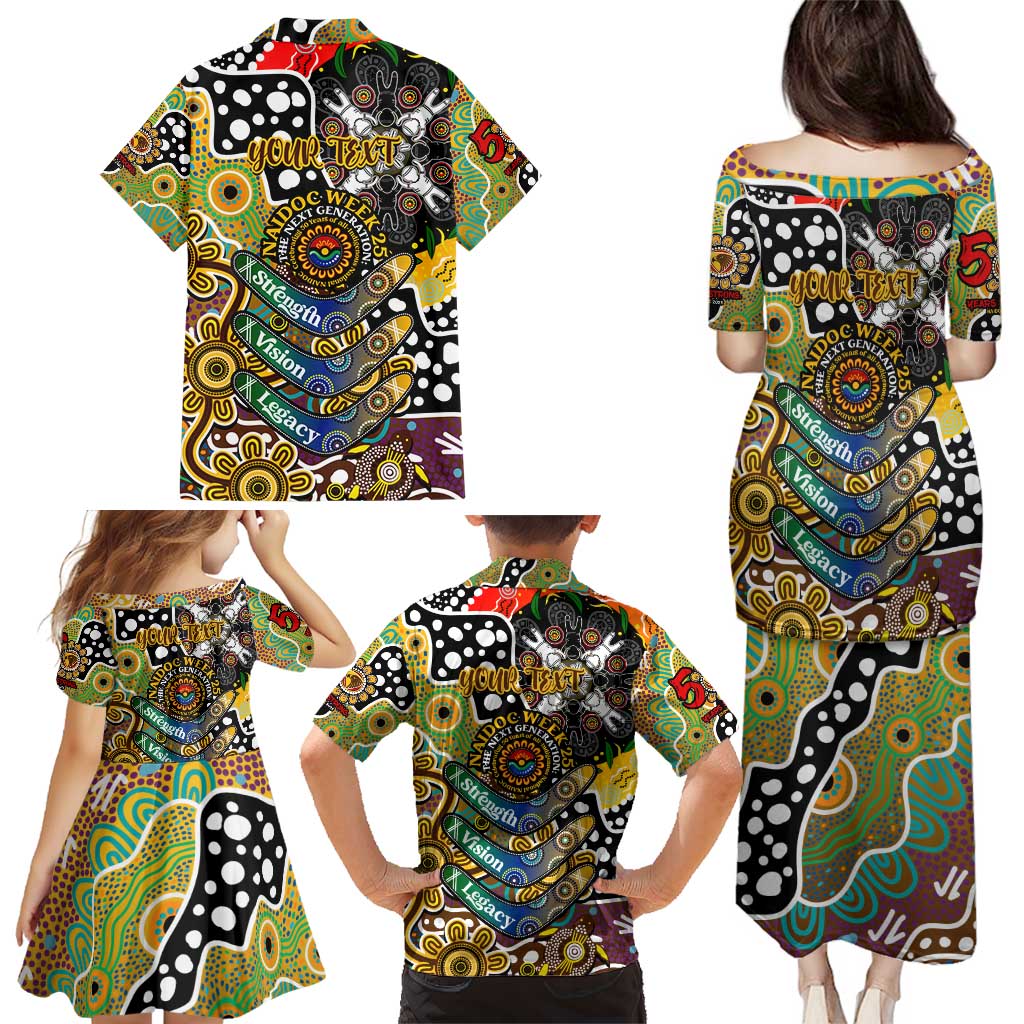 Personalised Hawks AFL Celebrating 50 Years of Naidoc Family Matching Puletasi and Hawaiian Shirt NAIDOC Week 2025 Aboriginal