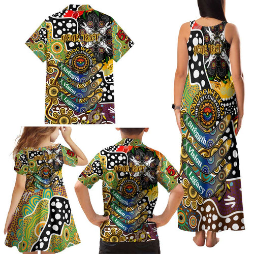 Personalised Hawks AFL Celebrating 50 Years of Naidoc Family Matching Tank Maxi Dress and Hawaiian Shirt NAIDOC Week 2025 Aboriginal