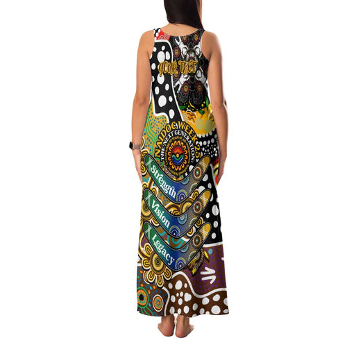 Personalised Hawks AFL Celebrating 50 Years of Naidoc Family Matching Tank Maxi Dress and Hawaiian Shirt NAIDOC Week 2025 Aboriginal