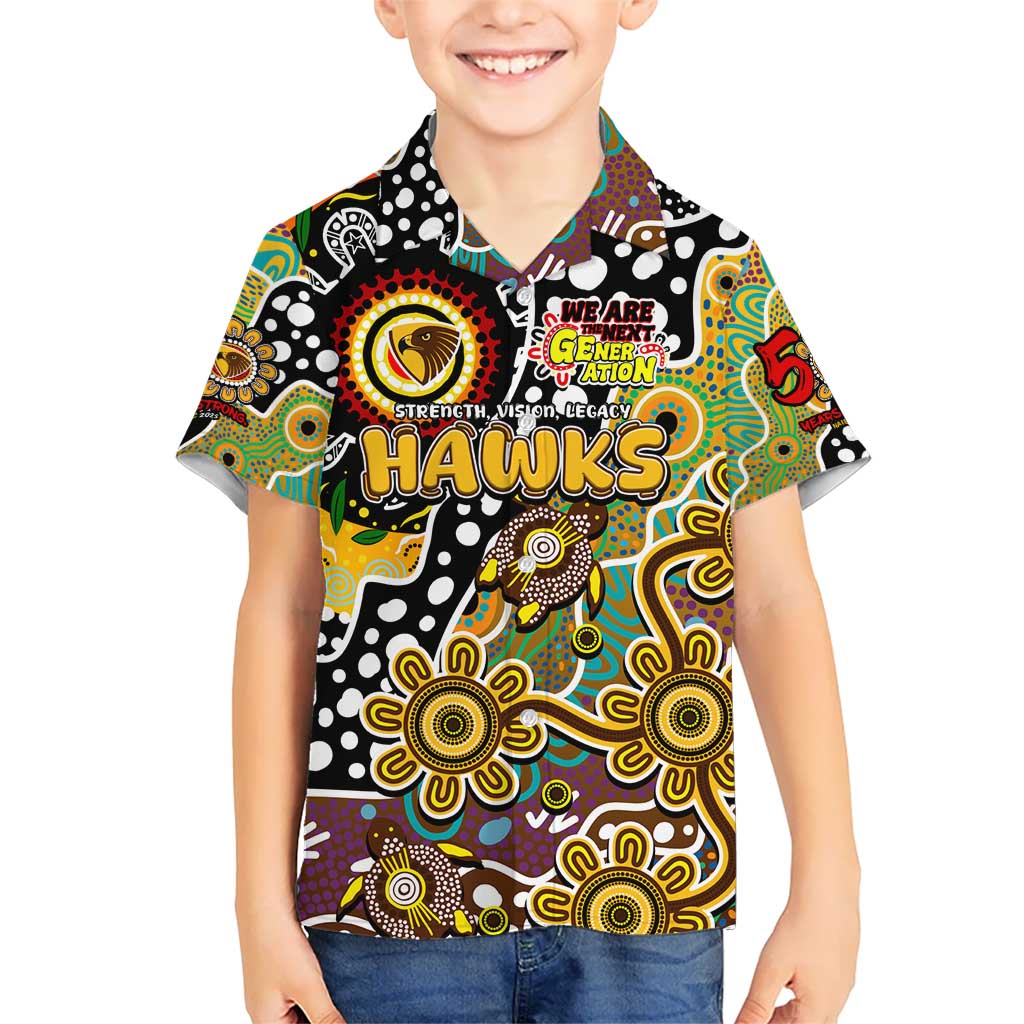 Personalised Hawks AFL Celebrating 50 Years of Naidoc Kid Hawaiian Shirt NAIDOC Week 2025 Aboriginal