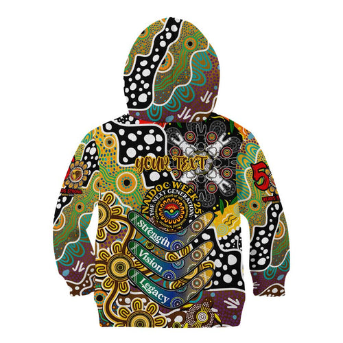 Personalised Hawks AFL Celebrating 50 Years of Naidoc Kid Hoodie NAIDOC Week 2025 Aboriginal