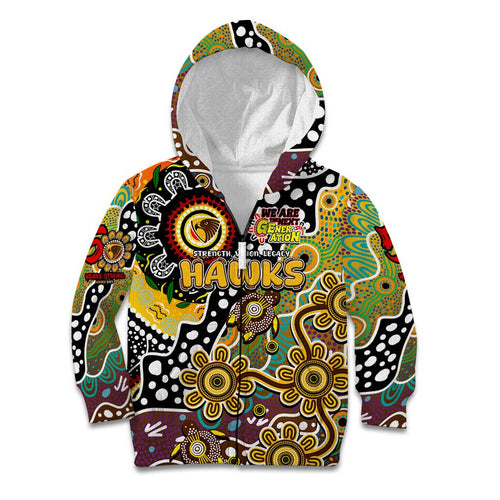 Personalised Hawks AFL Celebrating 50 Years of Naidoc Kid Hoodie NAIDOC Week 2025 Aboriginal