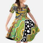 Personalised Hawks AFL Celebrating 50 Years of Naidoc Kid Short Sleeve Dress NAIDOC Week 2025 Aboriginal