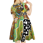 Personalised Hawks AFL Celebrating 50 Years of Naidoc Kid Short Sleeve Dress NAIDOC Week 2025 Aboriginal