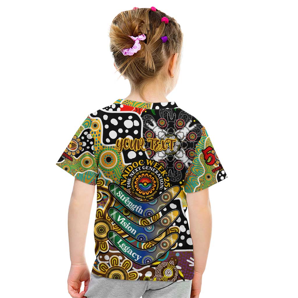 Personalised Hawks AFL Celebrating 50 Years of Naidoc Kid T Shirt NAIDOC Week 2025 Aboriginal