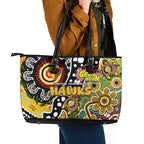 Hawks AFL Celebrating 50 Years of Naidoc Leather Tote Bag NAIDOC Week 2025 Aboriginal