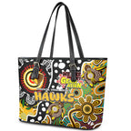 Hawks AFL Celebrating 50 Years of Naidoc Leather Tote Bag NAIDOC Week 2025 Aboriginal