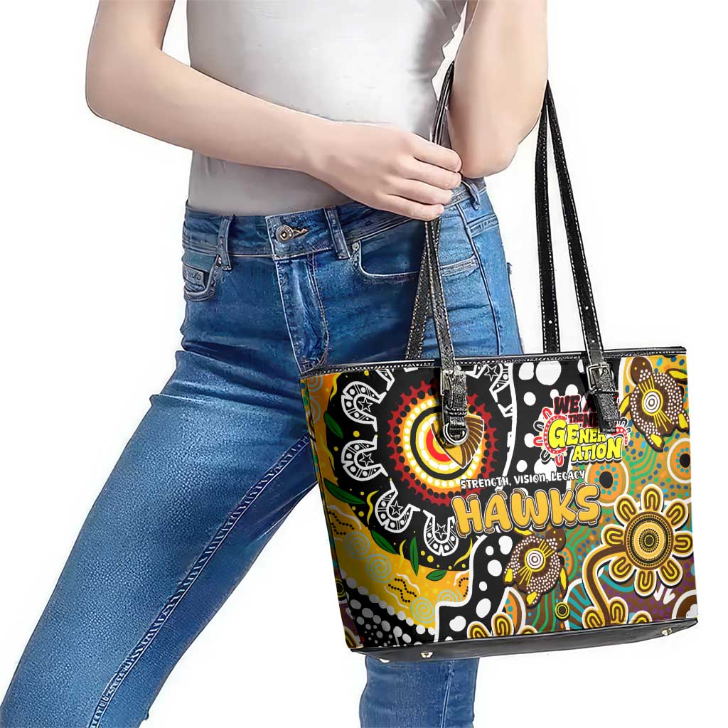 Hawks AFL Celebrating 50 Years of Naidoc Leather Tote Bag NAIDOC Week 2025 Aboriginal