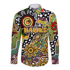 Personalised Hawks AFL Celebrating 50 Years of Naidoc Long Sleeve Button Shirt NAIDOC Week 2025 Aboriginal