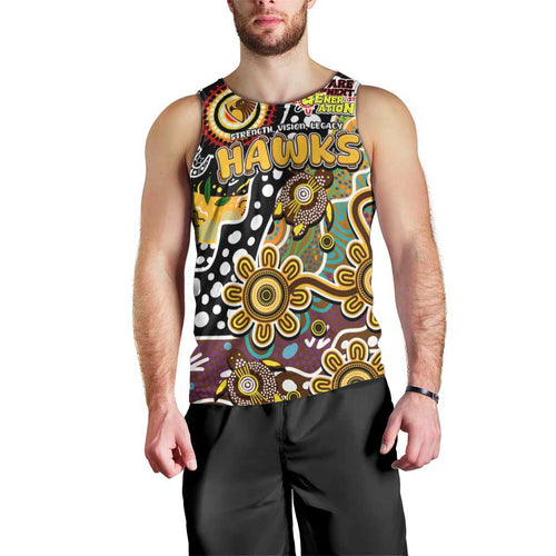Personalised Hawks AFL Celebrating 50 Years of Naidoc Men Tank Top NAIDOC Week 2025 Aboriginal