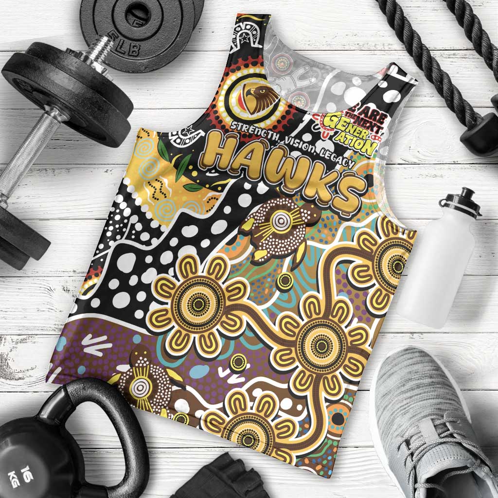 Personalised Hawks AFL Celebrating 50 Years of Naidoc Men Tank Top NAIDOC Week 2025 Aboriginal