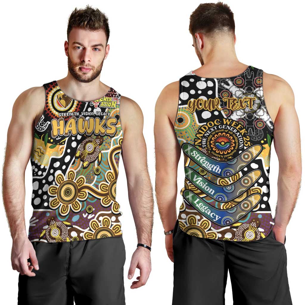 Personalised Hawks AFL Celebrating 50 Years of Naidoc Men Tank Top NAIDOC Week 2025 Aboriginal