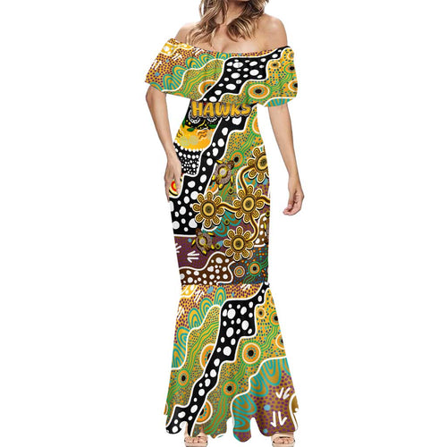 Personalised Hawks AFL Celebrating 50 Years of Naidoc Mermaid Dress NAIDOC Week 2025 Aboriginal