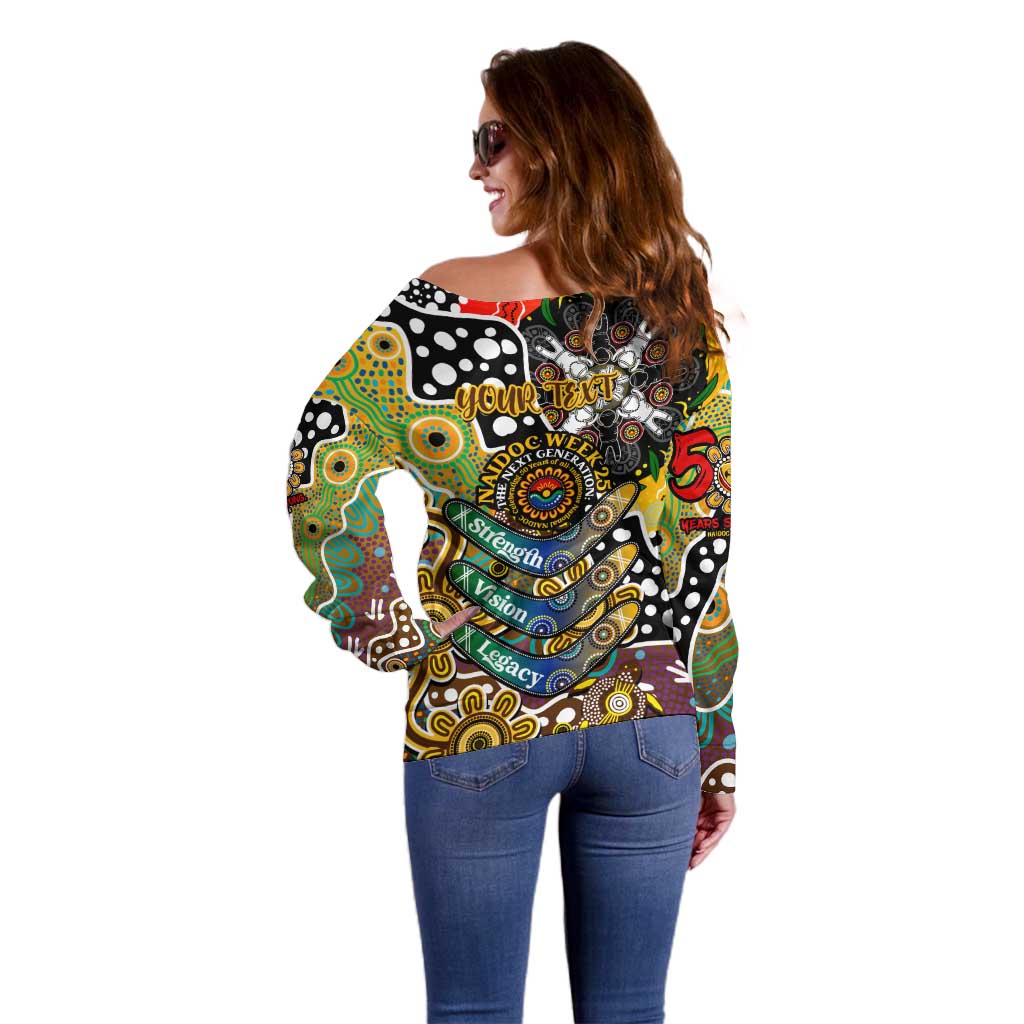 Personalised Hawks AFL Celebrating 50 Years of Naidoc Off Shoulder Sweater NAIDOC Week 2025 Aboriginal