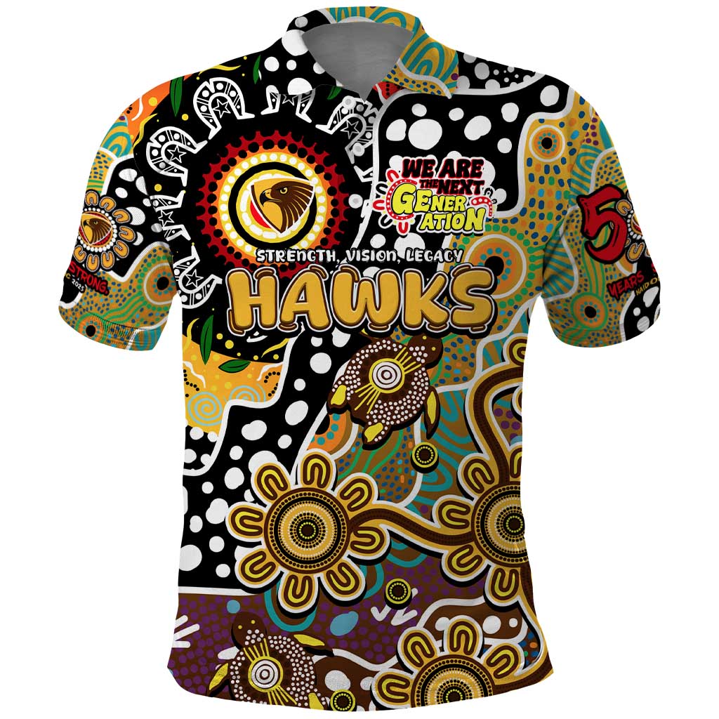 Personalised Hawks AFL Celebrating 50 Years of Naidoc Polo Shirt NAIDOC Week 2025 Aboriginal