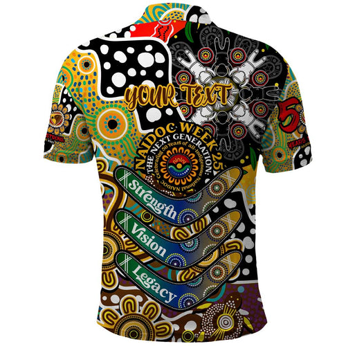 Personalised Hawks AFL Celebrating 50 Years of Naidoc Polo Shirt NAIDOC Week 2025 Aboriginal
