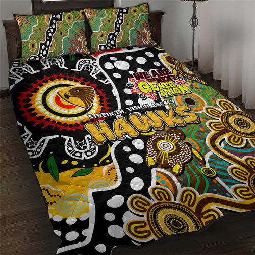 Hawks AFL Celebrating 50 Years of Naidoc Quilt Bed Set NAIDOC Week 2025 Aboriginal