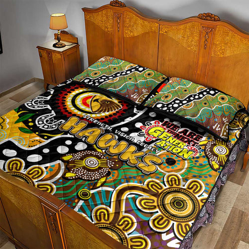 Hawks AFL Celebrating 50 Years of Naidoc Quilt Bed Set NAIDOC Week 2025 Aboriginal