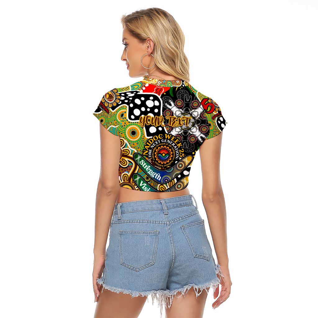 Personalised Hawks AFL Celebrating 50 Years of Naidoc Raglan Cropped T Shirt NAIDOC Week 2025 Aboriginal