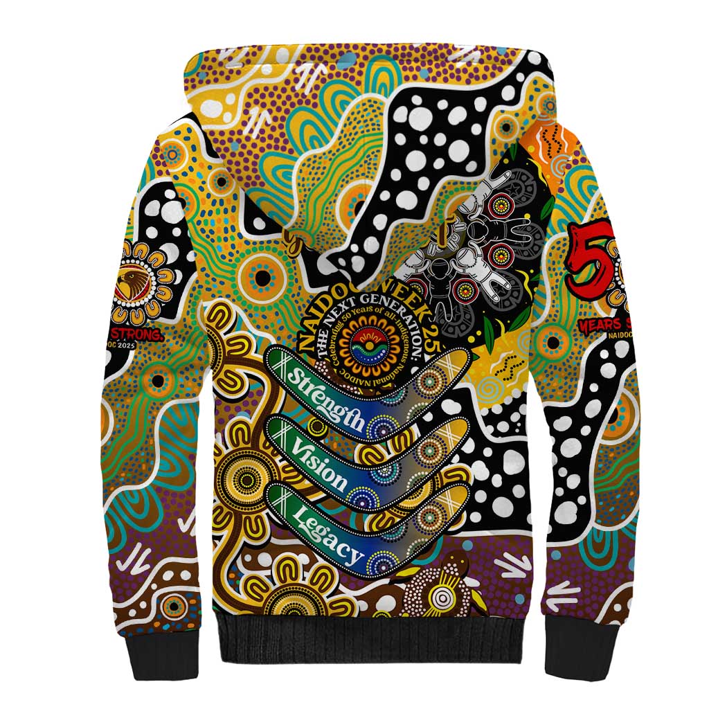 Personalised Hawks AFL Celebrating 50 Years of Naidoc Sherpa Hoodie NAIDOC Week 2025 Aboriginal