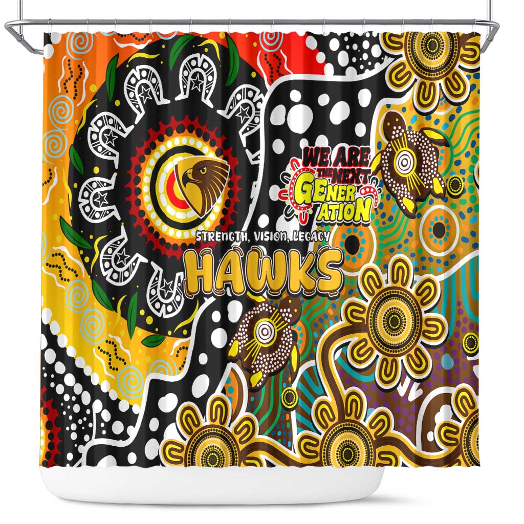 Hawks AFL Celebrating 50 Years of Naidoc Shower Curtain NAIDOC Week 2025 Aboriginal