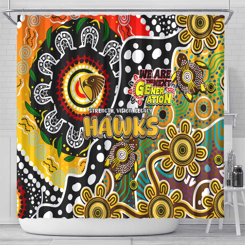 Hawks AFL Celebrating 50 Years of Naidoc Shower Curtain NAIDOC Week 2025 Aboriginal