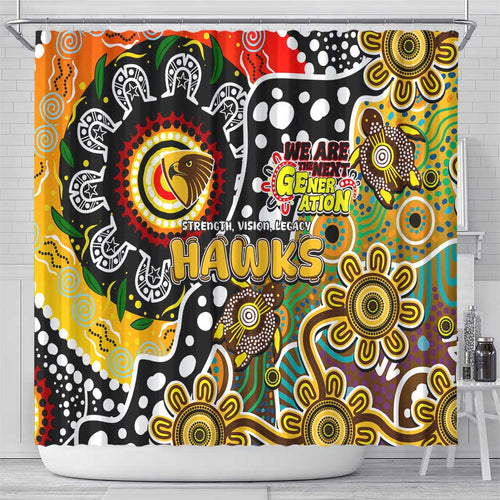 Hawks AFL Celebrating 50 Years of Naidoc Shower Curtain NAIDOC Week 2025 Aboriginal