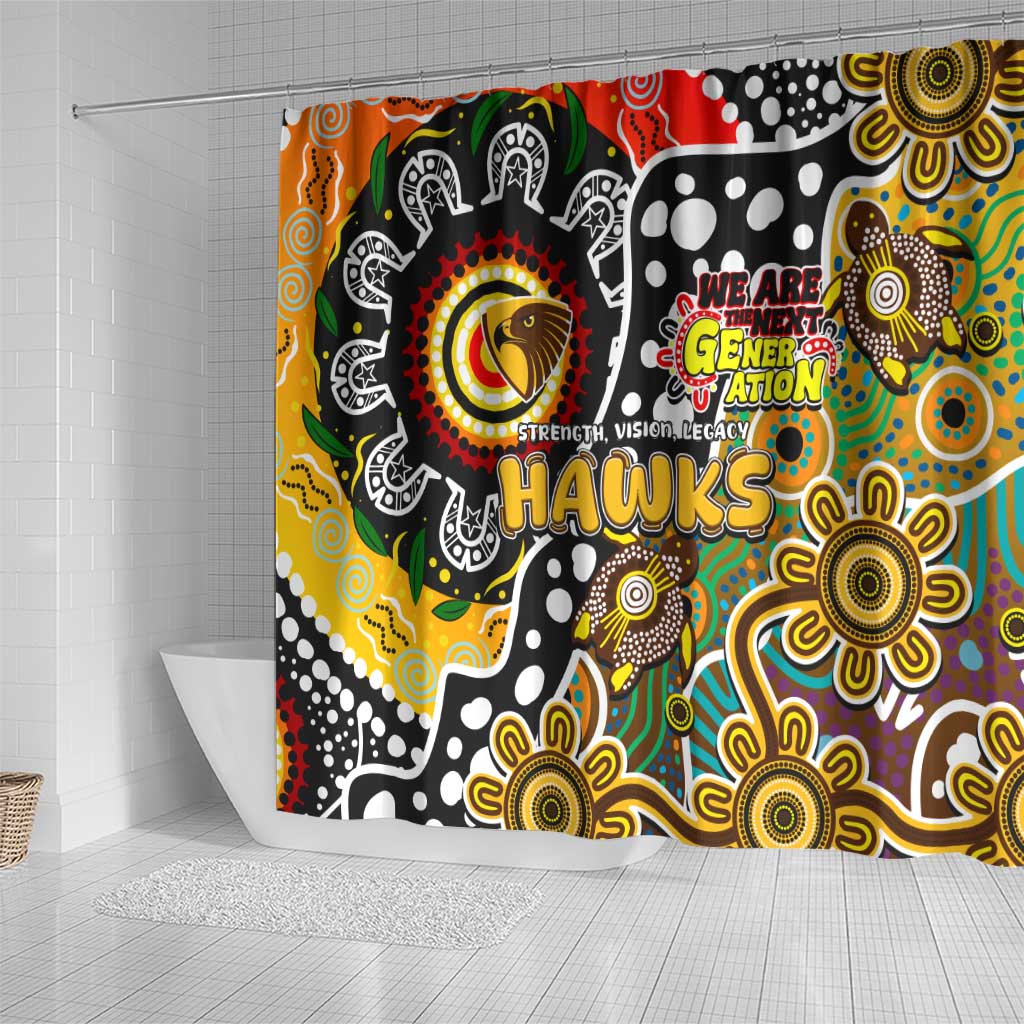 Hawks AFL Celebrating 50 Years of Naidoc Shower Curtain NAIDOC Week 2025 Aboriginal
