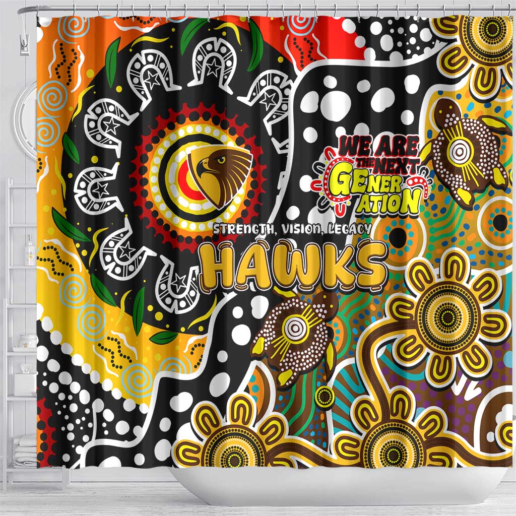 Hawks AFL Celebrating 50 Years of Naidoc Shower Curtain NAIDOC Week 2025 Aboriginal