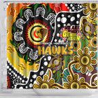 Hawks AFL Celebrating 50 Years of Naidoc Shower Curtain NAIDOC Week 2025 Aboriginal