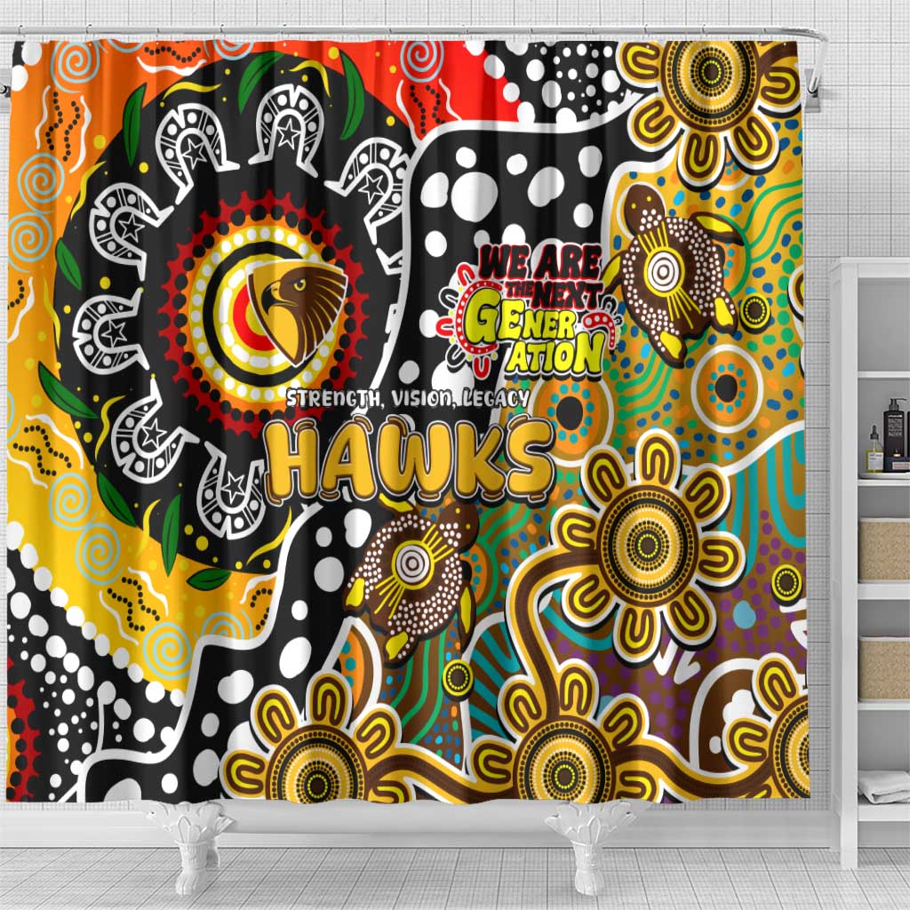 Hawks AFL Celebrating 50 Years of Naidoc Shower Curtain NAIDOC Week 2025 Aboriginal
