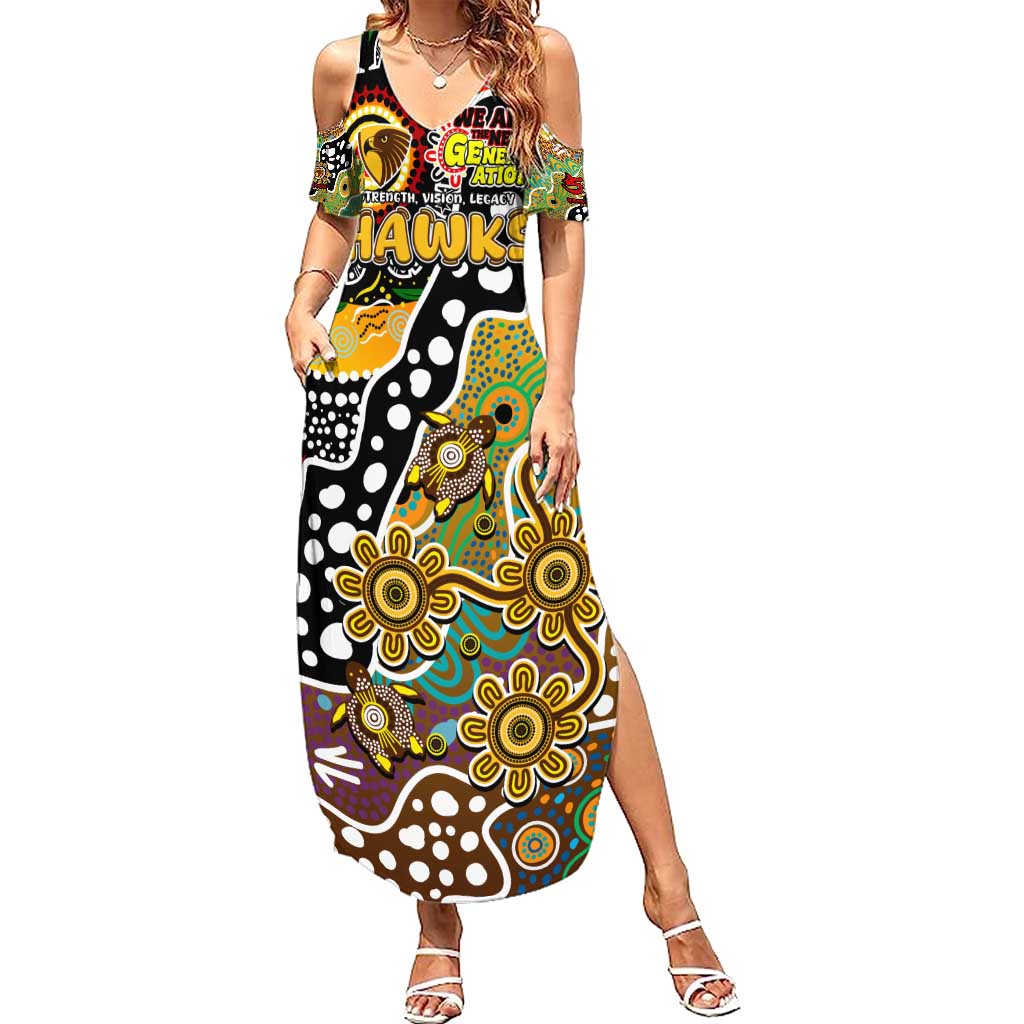 Personalised Hawks AFL Celebrating 50 Years of Naidoc Summer Maxi Dress NAIDOC Week 2025 Aboriginal
