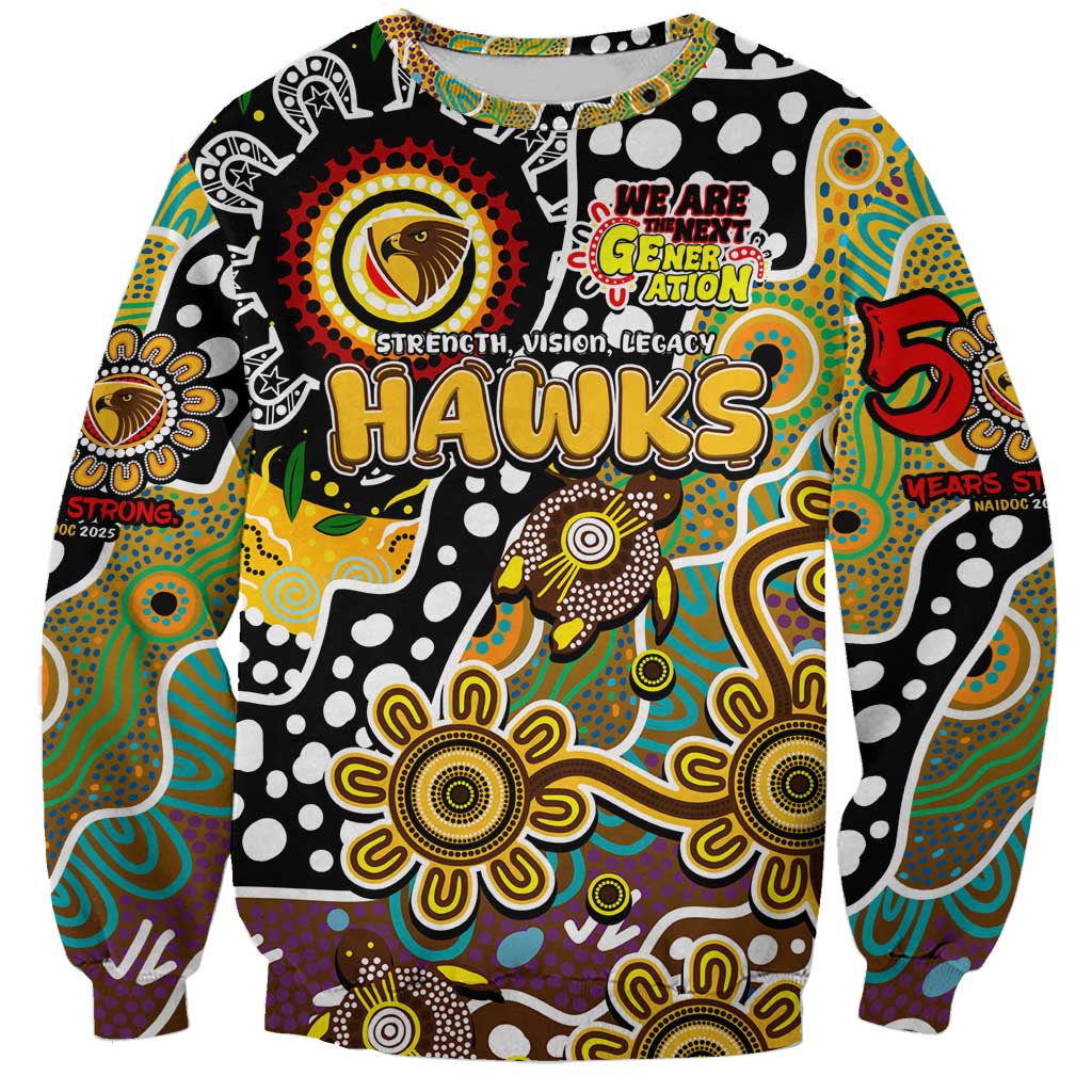 Personalised Hawks AFL Celebrating 50 Years of Naidoc Sweatshirt NAIDOC Week 2025 Aboriginal