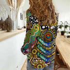 Personalised Hawks AFL Celebrating 50 Years of Naidoc Women Casual Shirt NAIDOC Week 2025 Aboriginal