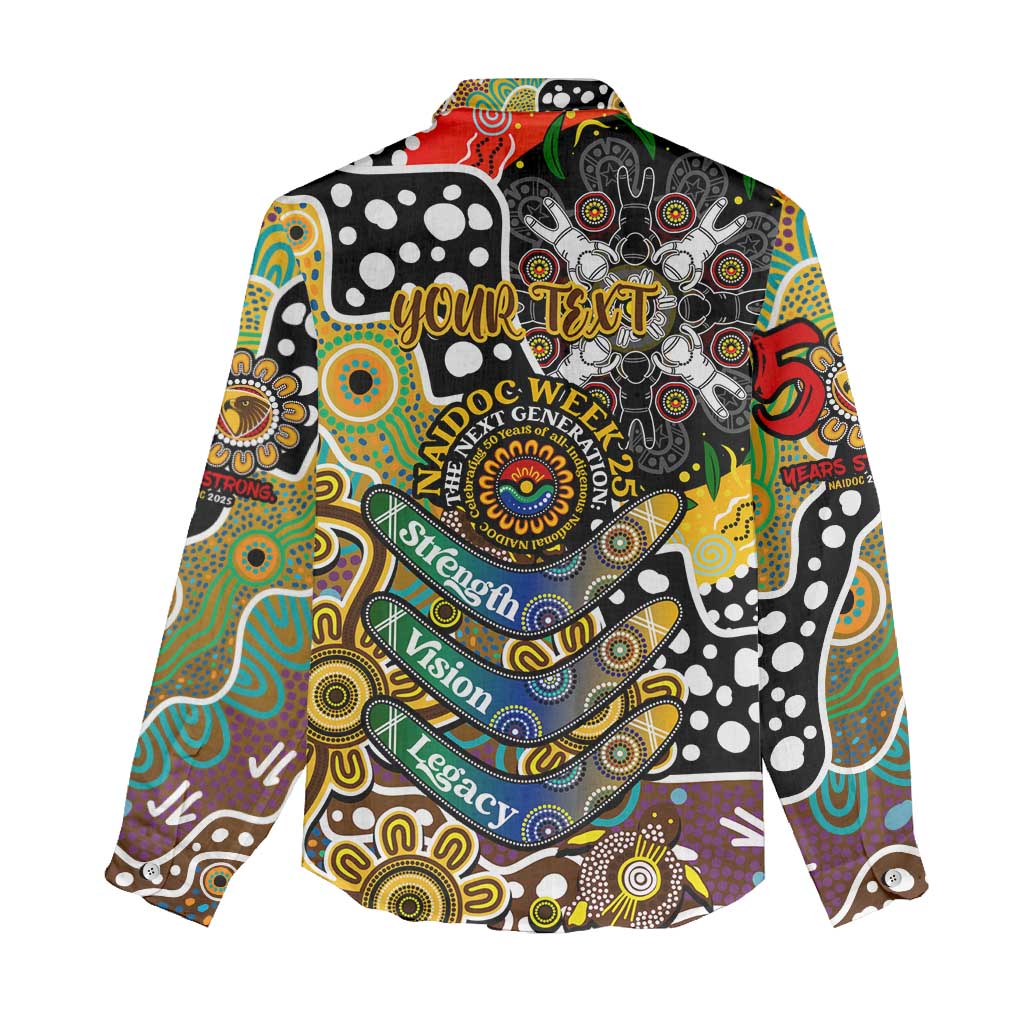 Personalised Hawks AFL Celebrating 50 Years of Naidoc Women Casual Shirt NAIDOC Week 2025 Aboriginal