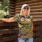 Personalised Hawks AFL Celebrating 50 Years of Naidoc Women Polo Shirt NAIDOC Week 2025 Aboriginal